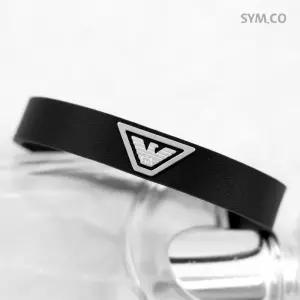 알마니 EGS3128 이글 ID 가죽 스트랩 남자 가죽 팔찌 d