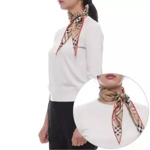 [버버리] 26SS 여성 다이아몬드 체크 실크 스카프 (8116998 SAND 26S)