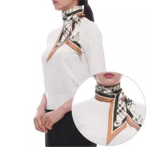 [버버리] 26SS 여성 EKD 체크 실크 스카프 (8120320 PEBBLE WHITE 26S)