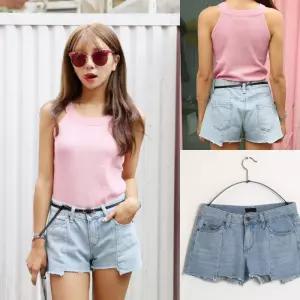 데님 핫팬츠 청반바지 dFk2+5zoj