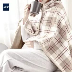 라베니스 빅 블랭킷 똑딱이단추 망토 담요 100X140CM 브라운+레드 캠핑용품점