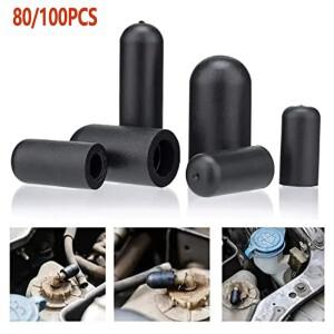 [호환품]80/100개 고무 진공 캡 플러그 키트 다양한 호스 엔드 고 와이어 액세서리