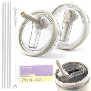 [미국배송] PMUCCD 2팩 스탠리 뚜껑 교체 40온스 H2.0 처 컵 액세서리 컵용 방진 빨대 커버 방수 디자인 액세서리