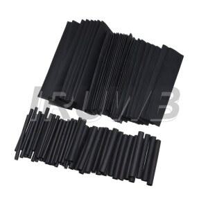 127개 2 1 블랙 열수축 슬리빙 세트 와이어 케이블 폴리올 랩 튜빙 내열 튜브 수축 포장