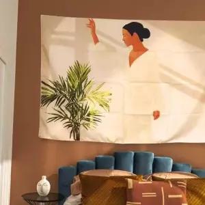 대형 패브릭 포스터 식물과 여성 M 아트포스터 WEC9D60