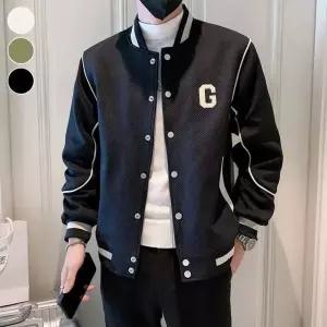 [셀러에이드]남성 간절기 야구 점퍼 봄버 자켓 레터링 패치 재킷