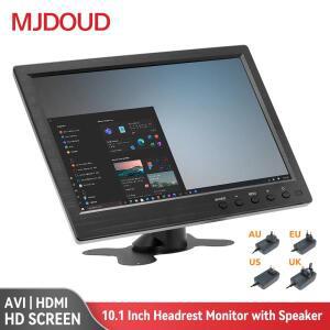 MJDOUD 10.1 인치 자동차 머리 받침 모니터 LED 디지털 LCD 화면 DVD 플레이어 슬림 디자인 UV 코팅 LEDMI