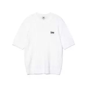 [LEE]라운드넥 케이블 반팔 니트 화이트 LE2402KT05WH 699749