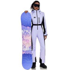 YEEFINE 여성용 스키 수트 원피스 스노우수트 스노우 점프수트 스노우보드 퍼플., 수트, 방수 겨울 라지