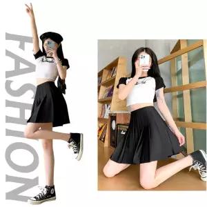 여성 밴딩스커트 플리츠 무지 미니- 주름치마 하이웨스트 하객룩 A라인 봄스커트 밴스커트 데이트 짧은