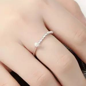 진주 큐빅 은반지 실버925 임신반지-WFHXOT6