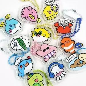 ( )바다동물키링 아크릴키링 60개 바다동물 키링 선물용 랜덤 캐릭터 아크릴 1세트