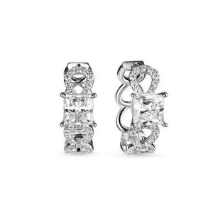 18k 아크 랩 다이아몬드 1캐럿 말굽 링귀걸이