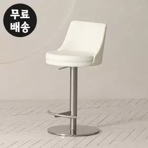 [벤티스가구]쥬로 가죽 바체어 식탁 아일랜드 홈바 의자 스탠딩 테라스 키높이 테라스(아이보리)
