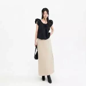 |KHK18E4|여성 하이웨이스트 사무실 일상용 롱스커트
