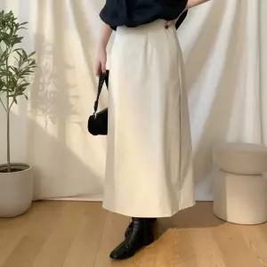 여성 하이웨스트 출근룩 롱스커트