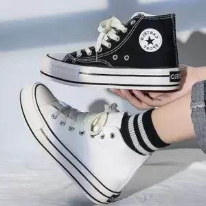 여성스니커즈 통굽단화굽보강 하이탑운동화 TG513 스테디 캔버스화 단화 캐주얼화