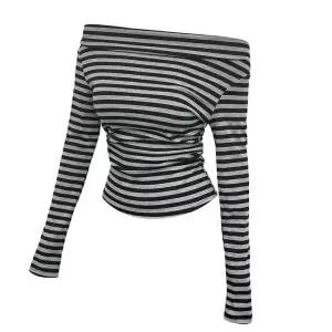 스보트티 오프숄더 셔링 긴팔 유니크 무지티 레터링 쭉티