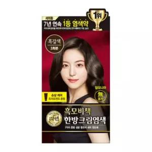 리엔 흑모비책 한방 크림 염색약 흑갈색 120g .