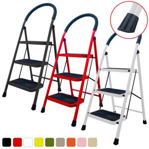 코끼리리빙 가정용 사다리 접이식 A형 고강도스틸 3단 이동식 작업 발판 계단 광폭