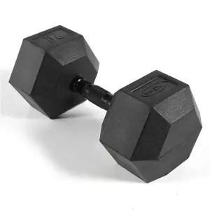 [바디엑스] [낱개] 육각아령 고무덤벨 28kg 블랙그립