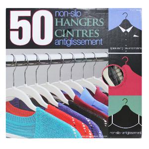 [CO(생활용품(기타잡화))]벨벳처리 된 NO-SLIP옷걸이 50개 (옷걸이색상-화이트) (코스트코)