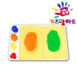 아트 파레트 2칸/키즈맘아트 유아 물감 미술 놀이 롤러 도장 찍기 스펀지 스폰지 패드 엄마표미술 홈스쿨