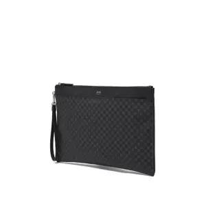 [롯데백화점]닥스 액세서리 LL[선물포장]블랙 가죽 DD로고 패턴 클러치백 DBBA4E466
