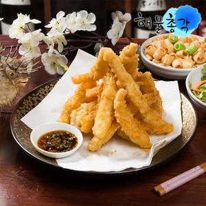 해물총각 튀김용오징어 채 손질 대왕오징어 튀김채 1kg