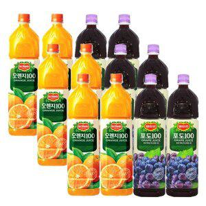 델몬트 오렌지100 1.5L 6입+포도100 1.5L 6입