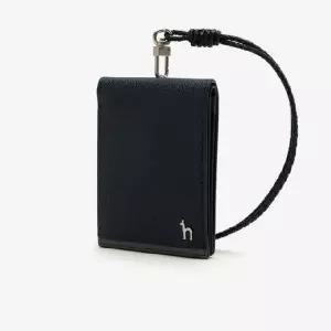 [헤지스](대구신세계)[DEDGE]다크 네이비 퍼피 장식 라인배색 가죽 목걸이형 카드지갑 HJHO5E032N3