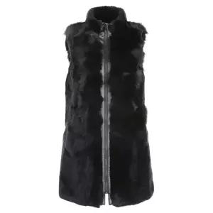 [라벨르]라벨르by신영모피 천연모피 폭스 지퍼 베스트 S타입_블랙