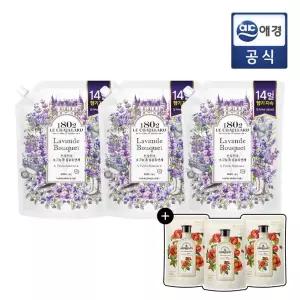 [르샤트라1802]르샤트라 섬유유연제 라벤더 1.6L 리필 x 3개 +  섬유유연제 200ml 3개 증정
