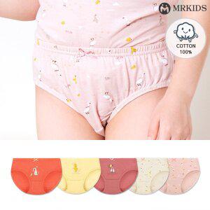 [스페클로]오리 순면 여아삼각팬티 아동속옷 5종세트