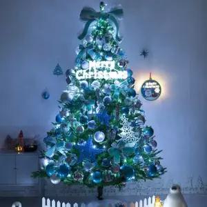 [텐바이텐]크리스마스 트리 장식 풀세트 블루샤이니연그린 210cm 양면