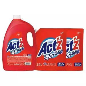 액츠 파워젤 일반 용기, 4.21L, 1개 + 리필, 2L, 2개