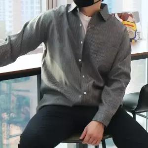 [우기브로]WCT 남자 빅사이즈 버티컬 스트라이프 남방 4컬러