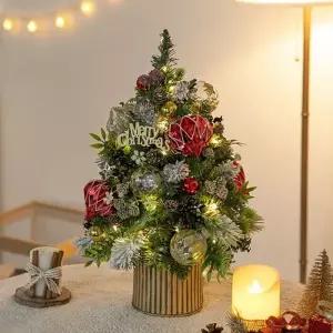 [텐바이텐]크리스마스 미니트리 화분 완제품 LED 리치 다이아 45cm 장식