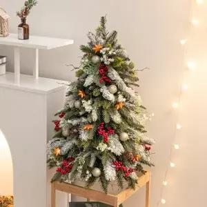 [텐바이텐]크리스마스 미니트리 화분 완제품 풀세트 LED 별꽃 캐롤 80cm