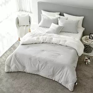 [롯데백화점]헤지스홈 머머링 극세사 그레이 퀼트이불 퀸