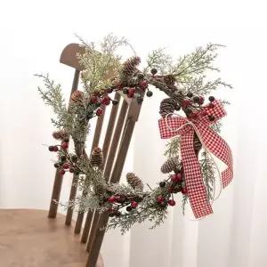[텐바이텐]크리스마스 리스 벽장식 머디쉬 체크 500mm 벽걸이 소품 입구