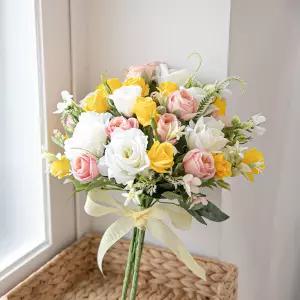 장미 성묘 꽃다발 조화 프롬로즈 34cm 납골당 산소 추모 장식 수목장