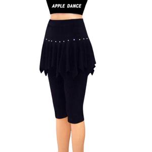 국산 보석 장식 7부 랩바지 치마바지 댄스복 에어로빅복 단체복 행사복 홀복 댄스바지 라인댄스복 재즈복