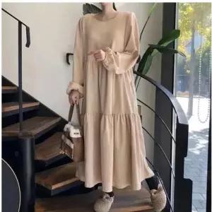 [오노마] ONM 골덴 블랙 롱원피스 캉캉 골덴롱원피스 베이지 루즈핏 (S12075297)