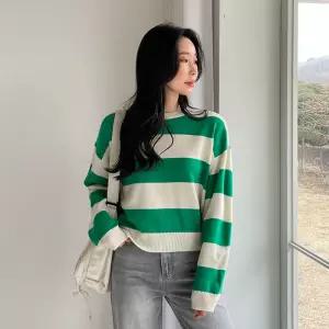 [핑크시슬리] 디폰 단가라 세미크롭 박스 니트