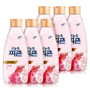 고농축 피죤 강력탈취 섬유유연제 로맨틱 플라워 1L x 6개