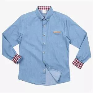 [셀러허브][라일리] Rly 체크 안감 데님 남자 셔츠 청남방 직장인 포켓 포인트 (S9758377)