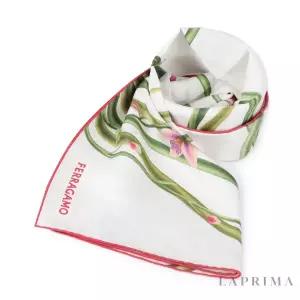 [롯데백화점]페라가모 라프리마 스템 프린트 실크 풀라드 스카프 31-0159-02 771619