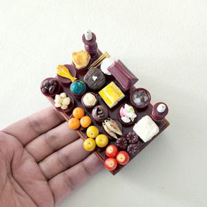 미니어쳐제사상모형 원목 아크릴상자셋트 차례상모형 납골당음식소품 추모관장식