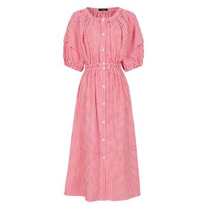 (레코브) 잔체크 반팔 원피스(LC21C6OP011X)